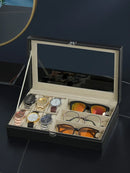 Hochwertiges PU-Leder Brillenetui Großes Fassungsvermögen Sonnenbrille Herren Sonnenbrille Damen Myopie-Brillenetui Schmuck-Displaybox