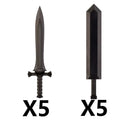 Medieval MOC Weapon Figure Accessories Building Blocks Soldiers Sword Shield Bow Arrow Trident Hammer Axe Spear Brick Kid Toy