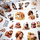 20 Sticker Books Ancient Aristocratic Architectural Patterns Retro Style Pre-cut Models Travel Character Patterns DIY Materials