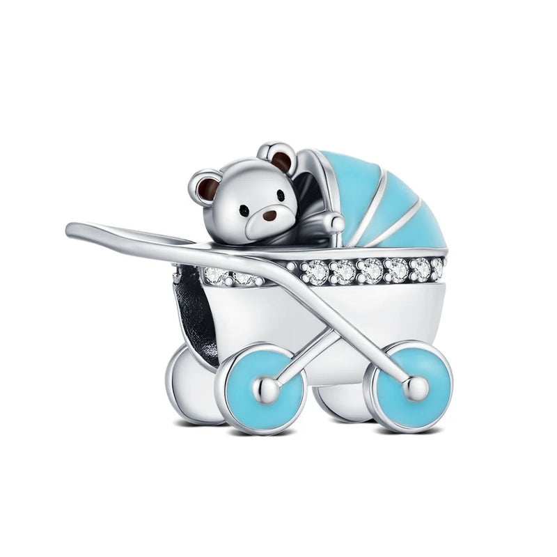 Hot Original Pendant S925 Sterling Silver Rabbit Charm Fit 3mm Bracelet Diy For Women Classic Easter egg beads Daily Gift Fine