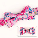 Blumenbedrucktes Nylon-Hundehalsband Verstellbares Frühlings-Hundehalsband mit Schleife für kleine, mittelgroße und große Hunde, Mops, Chihuahua