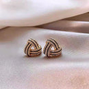 Exquisite Elegant Lily Flower Stud Earrings For Women Luxury Micro Inlaid Zircon Small Earrings Korean Wedding Party Jewelry
