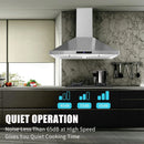 Wall Mount Kitchen 30 inch Duct Convertible Range Hood 700CFM, 3 Speed Fan LED Light Range Hood USYS0375A