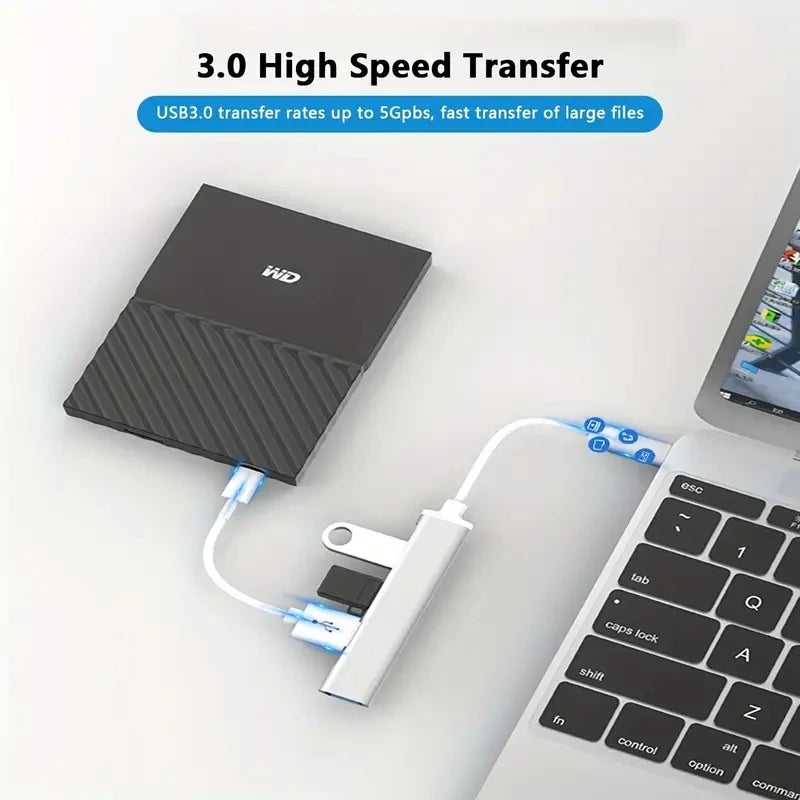 USB C HUB 3.0 Type C Extender 4 Port Splitter Adapter OTG Docking Station For Phone Macbook Pro 13 15 Air PC Laptop Computer Hub