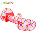 IMBABY Spielzeugzelt Indoor-Bällebad 3-in-1 Kinderzelt Faltbarer Krabbeltunnel Outdoor-Campingzelt Kinderzimmer-Haus