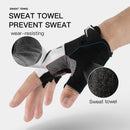 Half Finger Sports Cycling Gloves Breathable Sweat Non-Slip Wear MTB Gloves Fitness Gym Riding Motorcycle Gloves Men Black