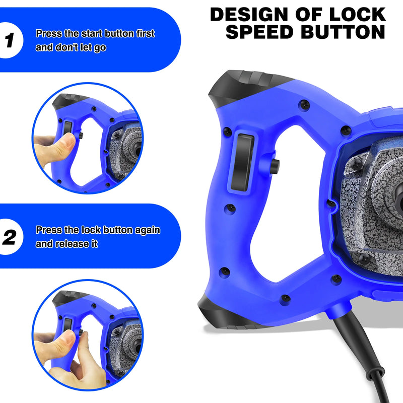 Handheld Paint Concrete Mixer Machine Paddle Mixer Adjustable 6 Speed Stirrer Electric Mix Stirring Tool M14 Mixing Rod 2600W