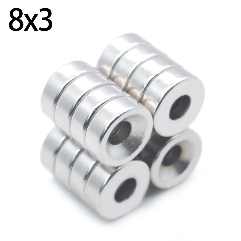 5~200Pcs imanes 6x3 8x3 10x3 12x3 18x3 Hole 3mm N35 NdFeB Countersunk Round Magnet Super Powerful Strong Permanent Magnetic Disc