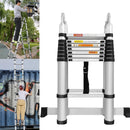 5M Telescopic Folding Ladder with Stabilizer Bar, Extension Ladder A-Frame Multi-Purpose Folding Ladder 330lb Capacity