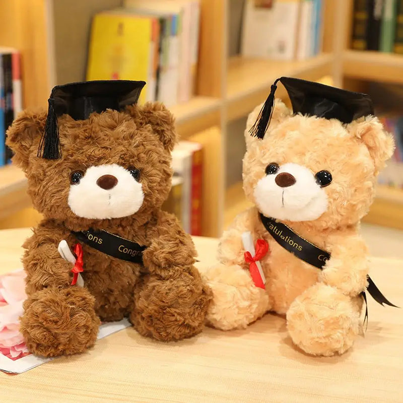 Cute Doctor Cap Bear Doll Graduation Bear Plush Doll Stuffed Plush Toys For Birthday Graduate Gifts For Student Kids