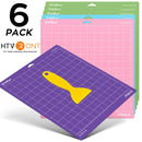 HTVRONT 6/3er-Pack 30,5 x 30,5 cm Mischfarben PVC-Klebe-Schneidematte Grundplatte Werkzeugunterlage für Cricut Explore Air/Air2/Maker DIY-Maschine