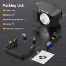 Fieryzeal 2PCS 200W COB Par Light with Barn Door DMX512 Linear Spotlight Warm&Cold White Stage Light for DJ Club Party Concert