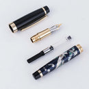 New HongDian Hand-Drawing Fountain Pen Blue Magpie Nib Fountain-Pens Gift Office Business Writing Stationery Supply