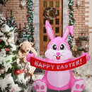 Red Bunny Inflatable Adornment Easter Inflatables Decorations LED Lights  Yard Decorations Indoor Outdoor Garden Decorations