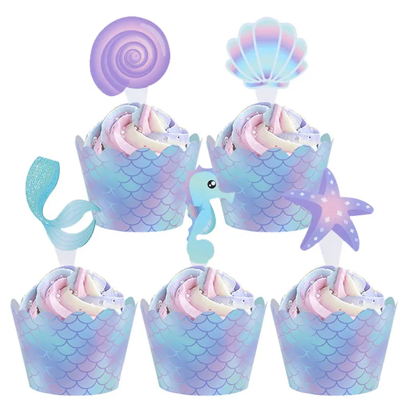 Mermaid Jellyfish Paper Lantern plate cup banner Little Mermaid theme Princess baby Girl Under The Sea Birthday Party Decoration