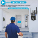 4K 4G SIM Card Dual Lens Solar Cameras 8MP Wireless Surveillance PTZ Battery Camera Color Night Vision PIR Detection  V380 Pro