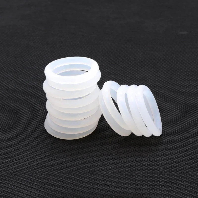 10pcs VMQ O Ring Seal Gasket CS 5mm OD 15 ~ 150mm Silicone Rubber Insulated Waterproof Washer Round Shape White Nontoxi