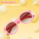 DOHOHDO Children Cute Cartoon Flower Heart Sunglasses Kids Round Glasses Baby Fashion Colors Sunglasses Boys Girls Eyewear UV400