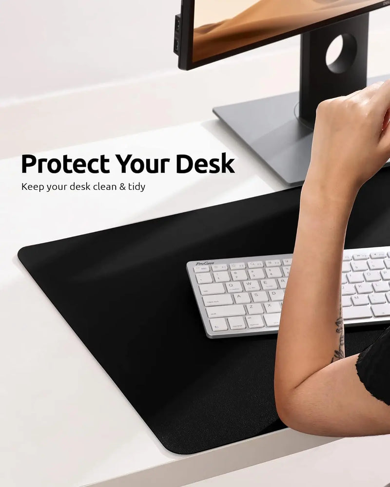 Large Size Leather Desk Pad Protector, Office Desk Mat, Large Mouse Pad, Non-Slip PU Leather Desk Blotter, Laptop Desk Pad