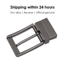 KOLBER Fashion Men's Belt Buckle High Quality Zinc Alloy 3.5cm Reverse Buckle Smooth Silver Belt Pin Buckle for Trousers Male