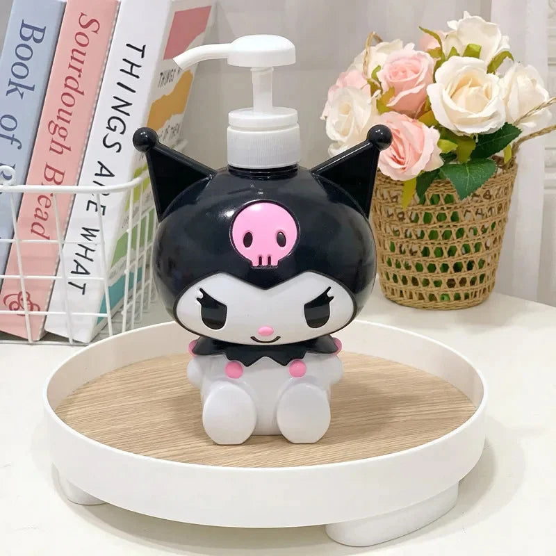 Kawaii Kuromi My Melody Cinnamoroll Cartoon Push-Type Lotion Bottle Anime Sanrio Girly Heart Cute Shampoo Body Wash Bottles