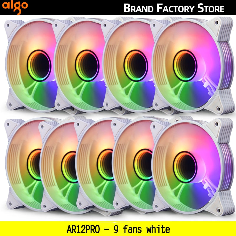 Aigo AR12PRO white Computer Case fan ventoinha PC 120mm rgb fan 4pin PWM Cooling fan 3pin5v Unlimited space argb 12cm ventilador