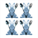 4Pcs/set Easter Knife Fork Bags Non-woven Cartoon Sheep Easter Rabbit Cutlery Holder Bag Tableware Organizer Easter Decorations