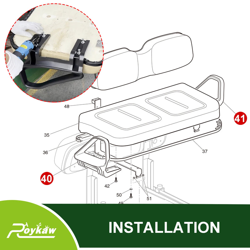 Roykaw Golf Cart Hip Restraint Armrest Driver Side & Passenger Side for EZGO TXT 1994-up, OEM