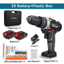 25+3 Torque Cordless Drill Electric Screwdriver Rechargeable Electric Drill Lithium-Ion Battery 2 Speed DIY Driver Power Tools