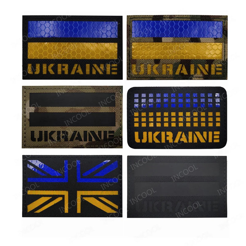 Ukraine Embroidered Patch Ukrainian Patches Appliqued Reflective Chevron Strip Patches For Clothing