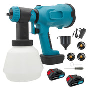 Cordless Electric Paint Spray Gun with 2 Battery Portable Sprayer Replace for  Makita Battery 18V&1000ML