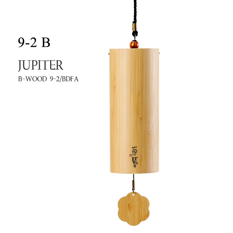 Hluru 9 Notes Windbell Bamboo Material Chimes Outdoor Garden Zen Meditation Tools Christmas Present Home Decoration Percussion