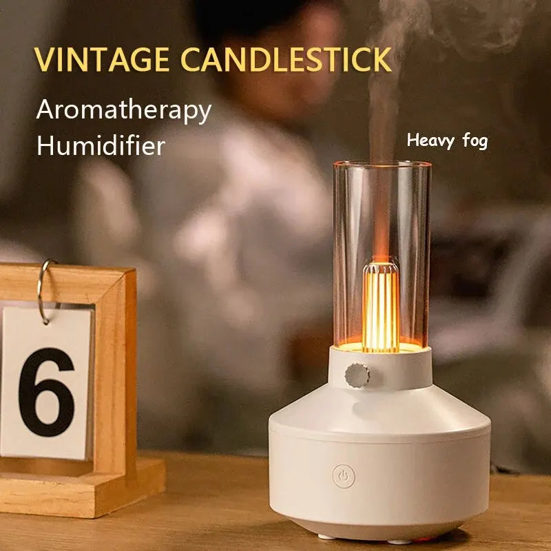 New 150ml Candle Light Shape Portable Table Desktop Usb Charge Ultrasonic Essential Oil Aroma Diffuser for Room Home