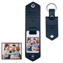 Leather Keychain Photo UV Color Printing Custom KeyChain Personalized Text Engraved Calendar Date Customized Jewelry Stainless