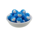 10pc/Lot  Valentines Day Silicone Beads Focal Heart Round Marking DIY Necklace Baby Pacifier Chain Beads For Making Jewelry