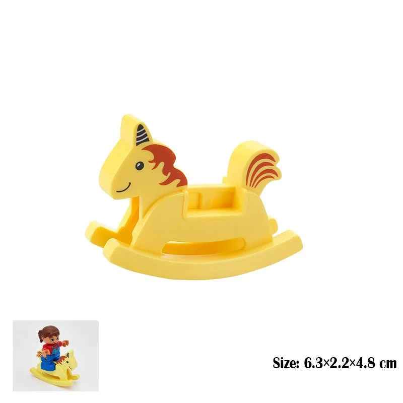 Children's Assembled Model Compatible Big Building Blocks Parts Figure Playground Animal Cooking Educational Toy For Kid Gift