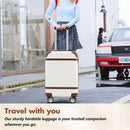 Hardshell Luggage Sets with Bags Lightweight Suitcase Double Spinner Wheels with TSA Lock Single Vintage Luggage 28 IN White
