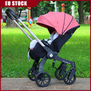 EU-LAGER 4-in-1 Kinderwagen Multifunktionaler Neugeborenenwagen Klappbarer Sitzkorb Leichter Reisekinderwagen Autositz