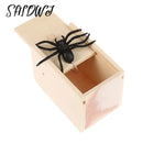 Wooden Prank Trick Practical Joke Home Scare Toy Box Gag Spider Kid Parents Friend Funny Play Joke Gift Box Car Decoration