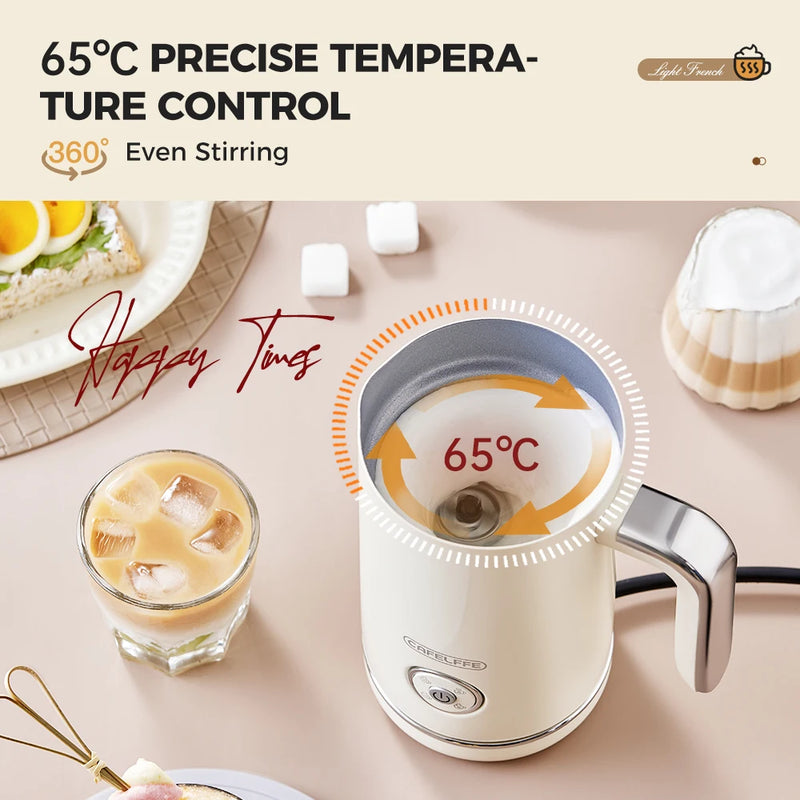 Cafelffe 4in1Electric Milk Frother Frothing Foamer Chocolate Mixer Cold/Hot Latte Cappuccino Fully Automatic Milk Warmer Cool