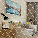 Self-Adhesive Acrylic Mirror Wall Stickers Waterproof Home Decal DIY Decoration Diamond Splicing Movable Mirror Glass Sticker