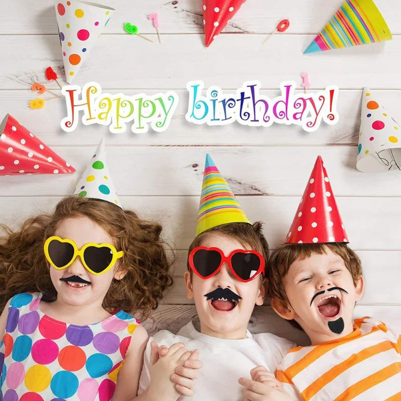 48Pcs Fake Mustache Set Self Adhesive Novelty Mustache Halloween Fancy Costume Fake Moustaches Stickers Set For Masquerade Party