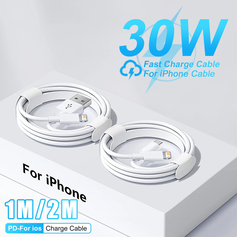 PD 30W USB Cable For Apple iPhone 14 13 12 11 Pro Max 7 8 14 Plus XS XR Fast Charging USB C Cable Charger Date Wire Accessories