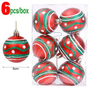 6cm Weihnachtsbaumkugel Bunte bemalte Kugeln Hängende Anhänger Ornamente Weihnachten Neujahr Party Heimdekoration Zubehör