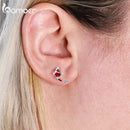 BAMOER Fisch rot emaillierte Ohrstecker für Damen 925 Sterling Silber Frühlings Koi Ohrstecker Festival Silber Modeschmuck SCE812