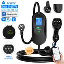 AFYEEV 3600W Portable Type 2 IEC62196-2 EV Charger Electric Car Charger Charging Cable EU Plug WiFi Bluetooth APP Remote Control