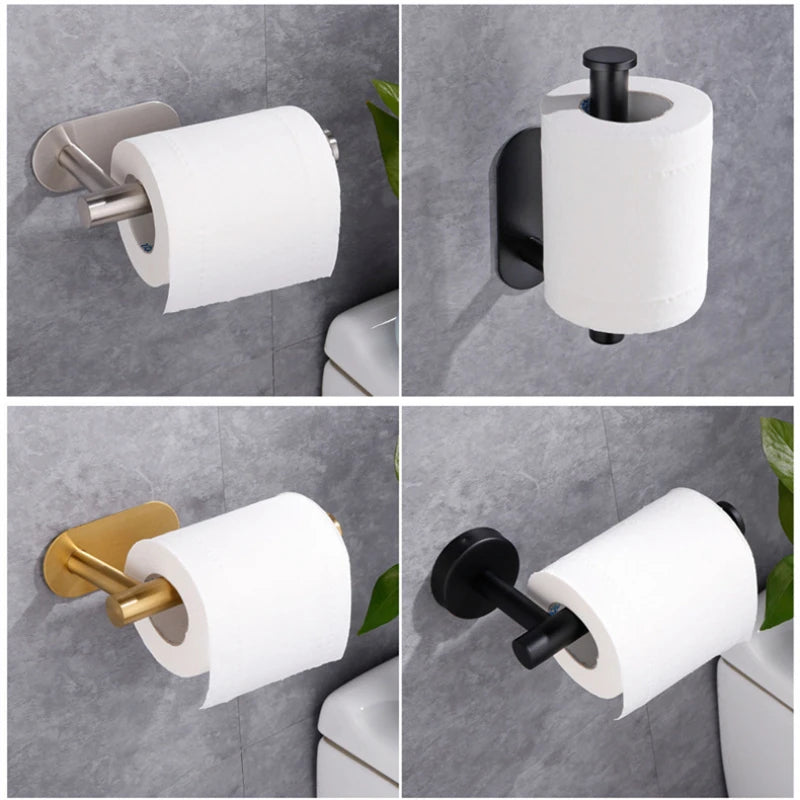 Multipurpose Toilet Paper Holder Wall Mount Rustproof Stainless Steel Tissue Roll Rack for Kitchen Bathroom Toilet Accessories