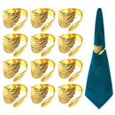 12pcs Leaf Shape Napkin Rings For Anniversary Birthday Christmas Easter Fall Halloween Thanksgiving Party Table Setting
