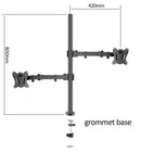 (80cm) DL-T902-280II Full Motion Dual Monitor desktop stand Holder 10"-27" clamp grommet hole base PC Mount foldable Arm 12kg
