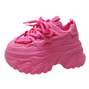 Women Platform Casual Breathable Mesh Shoes 2025 New Summer Chunky Sneakers 8.5CM Wedges Hidden Heels Hollow Leisure Shoes Woman